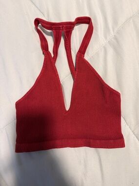 Tiger Friday Ribbed Red Racerback Bralette